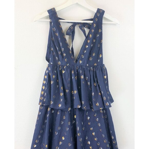 NWT A.L.C. Rhode Leela Dress Tiered Midi Dress with Metallic Hearts Size XS - Picture 3 of 7